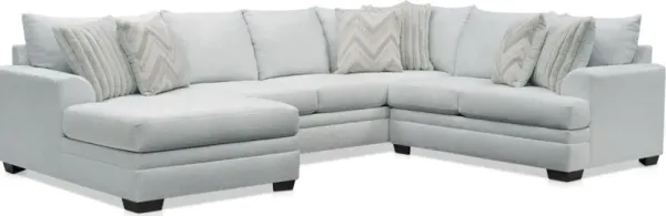 Marlie 3-Piece Sectional with Left-Facing Chaise- Light Gray
