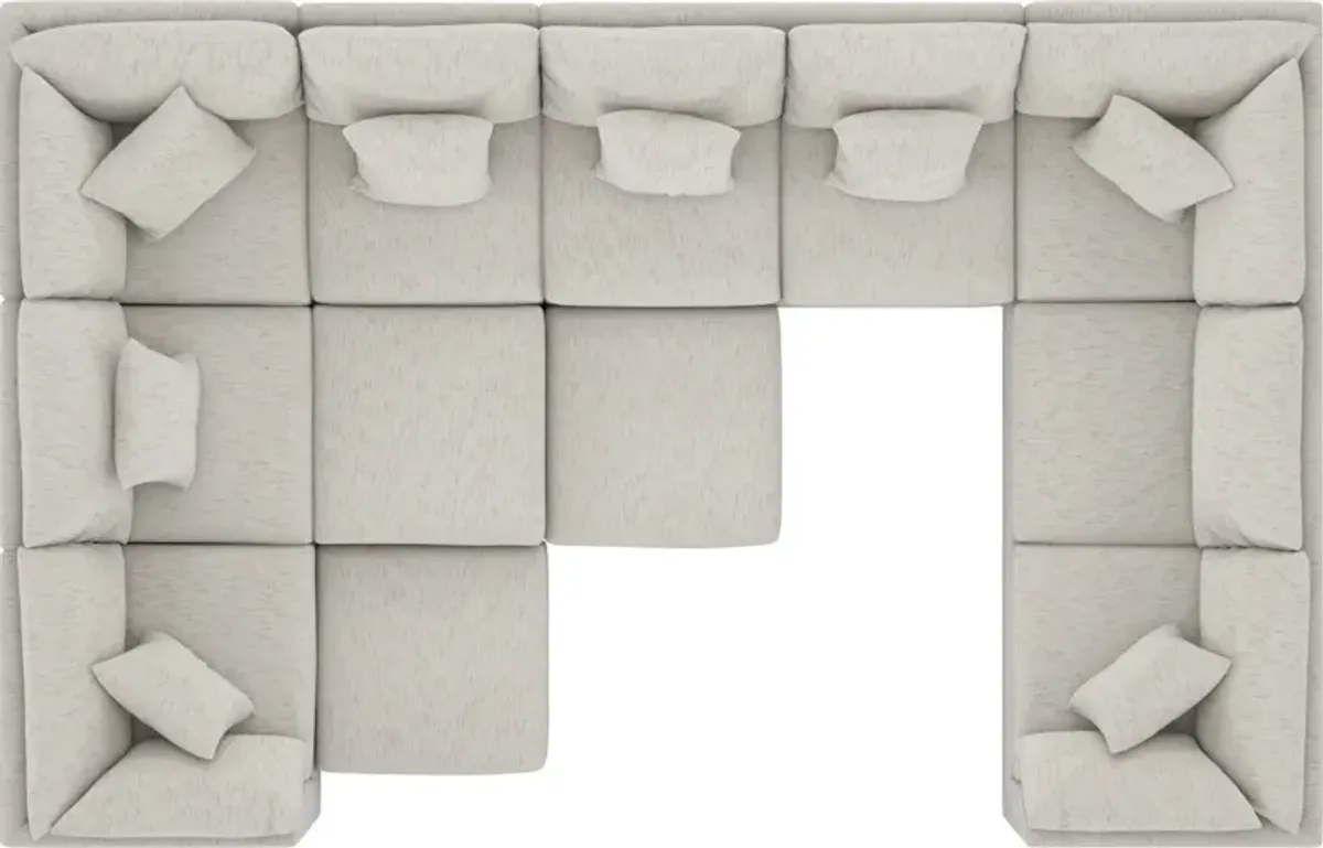 Nest Foam Comfort 9-Piece Large Pit Sectional - P.T. Cream