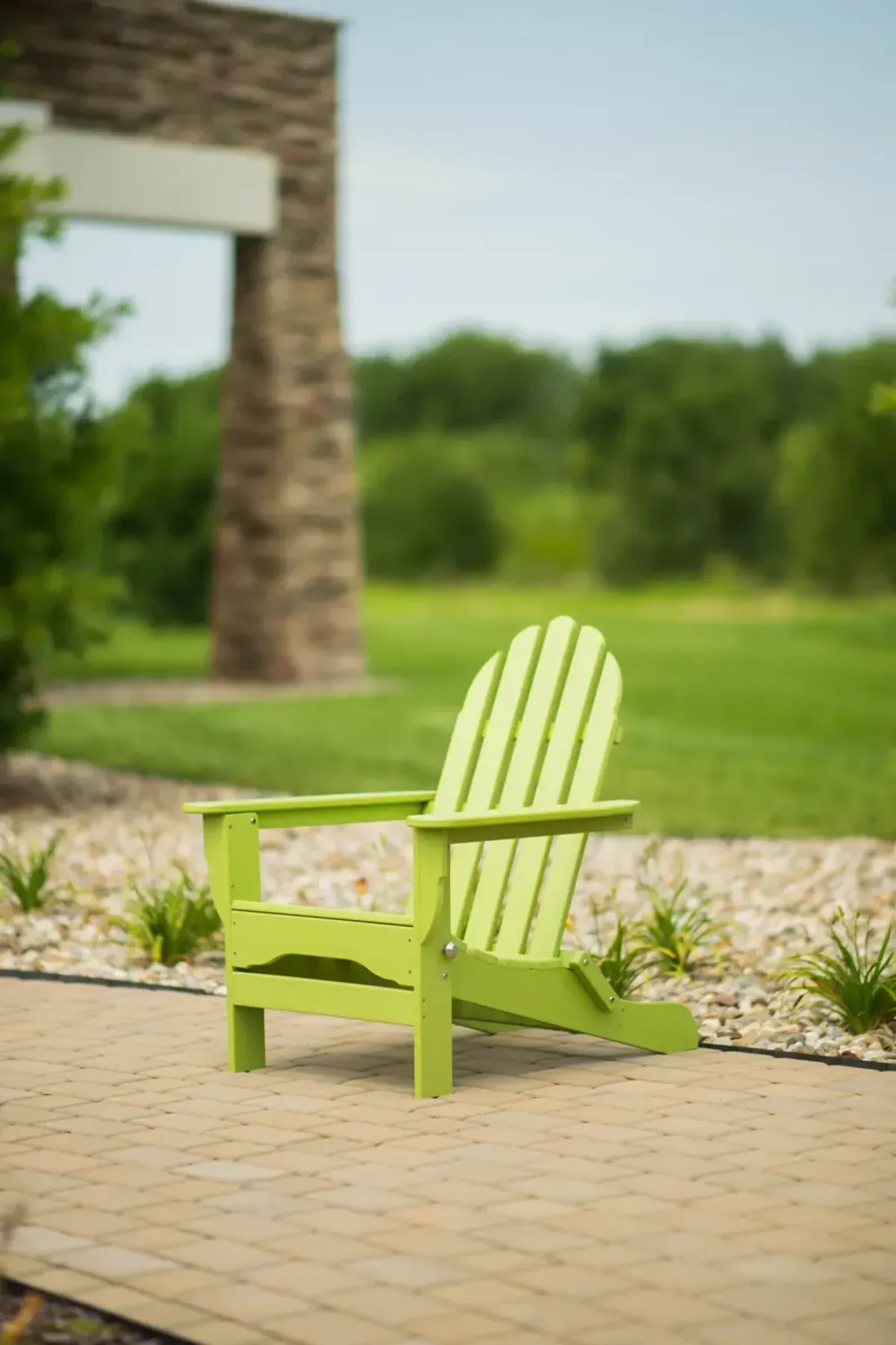 Raleigh Outdoor Folding Adirondack Chair - Lime Green