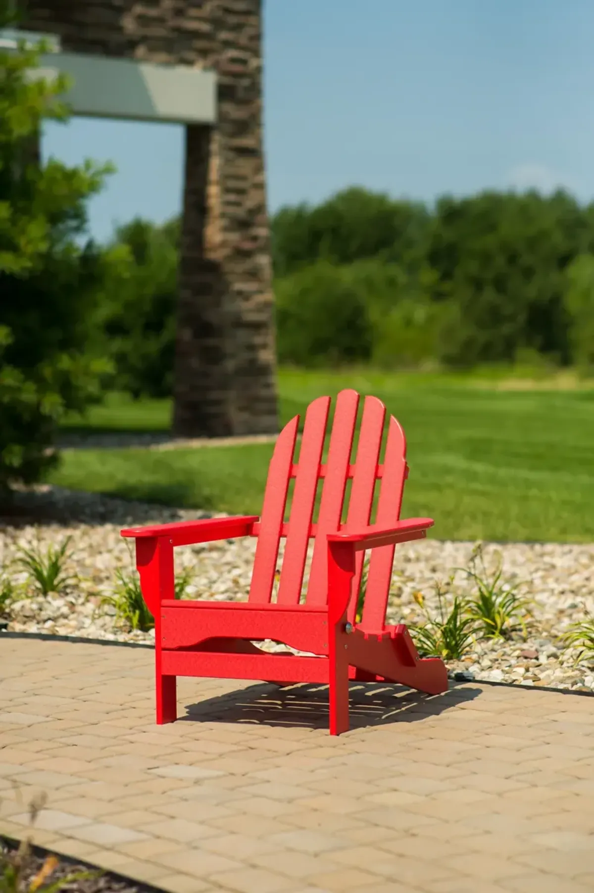 Raleigh Outdoor Folding Adirondack Chair - Red