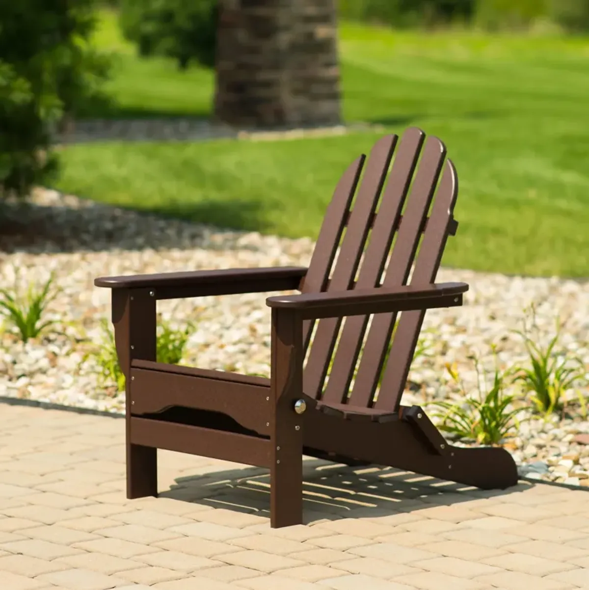 Raleigh Outdoor Folding Adirondack Chair - Chocolate