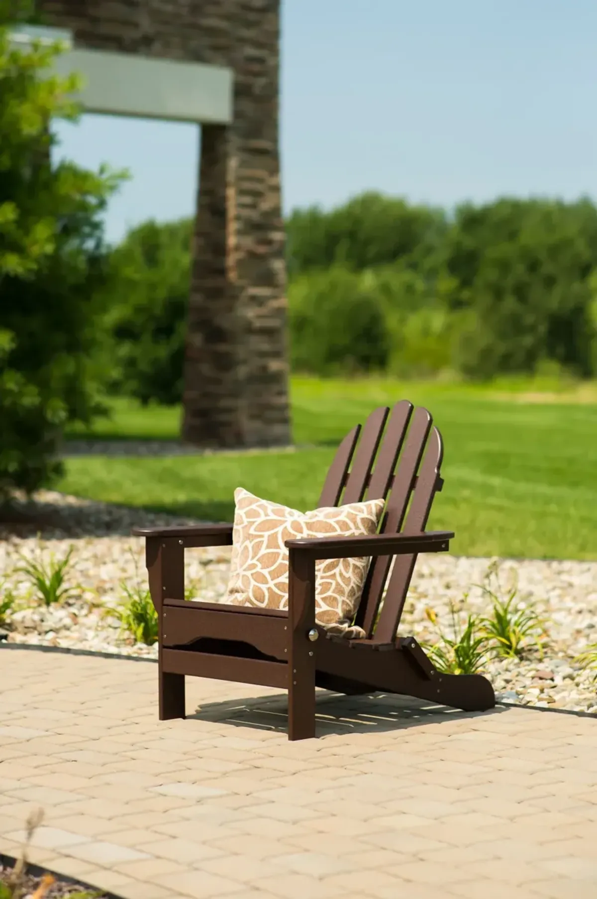 Raleigh Outdoor Folding Adirondack Chair - Chocolate