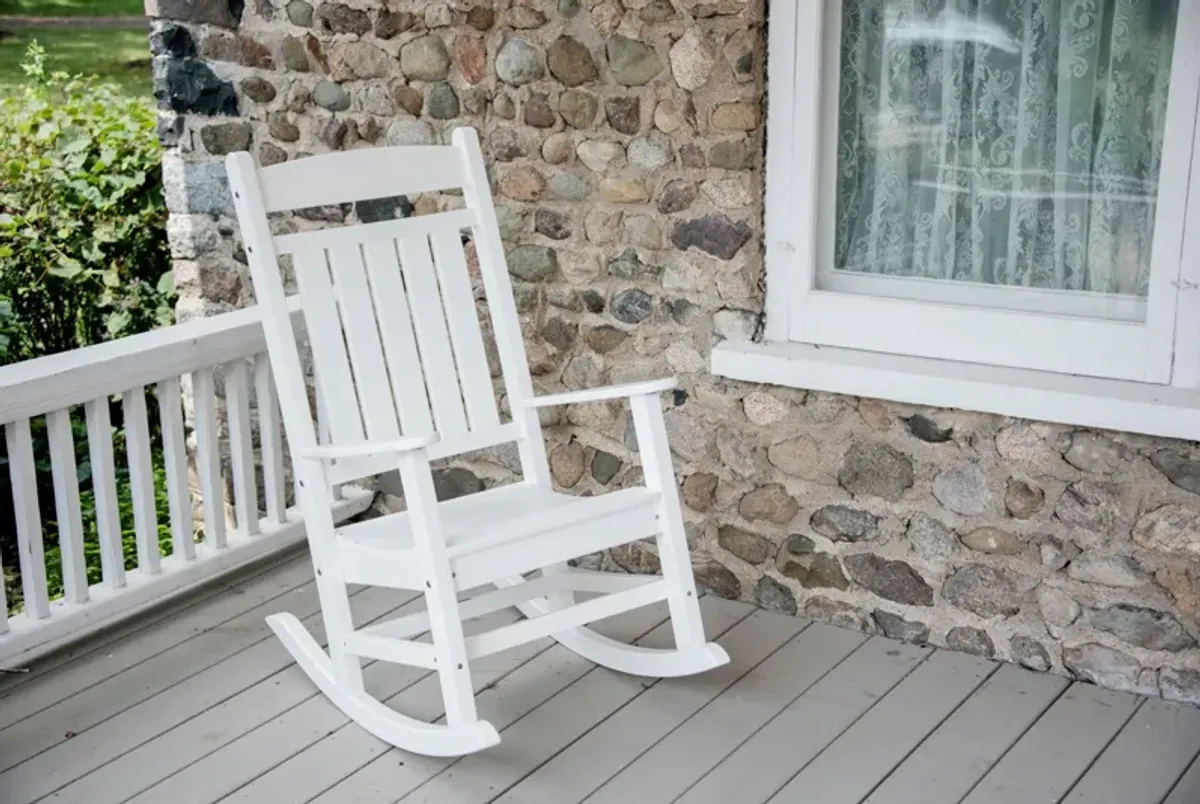 Breezey Outdoor Adirondack Rocking Chair - White