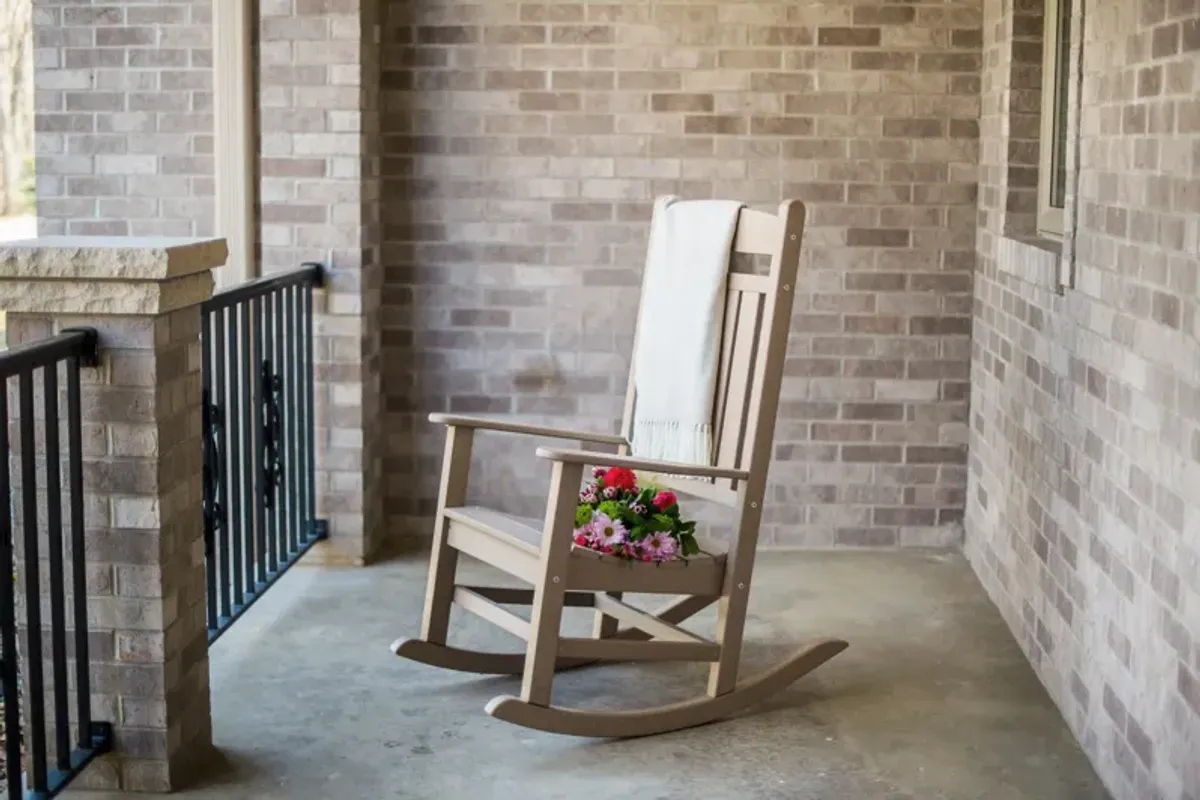 Breezey Outdoor Adirondack Rocking Chair - White Washed Wood