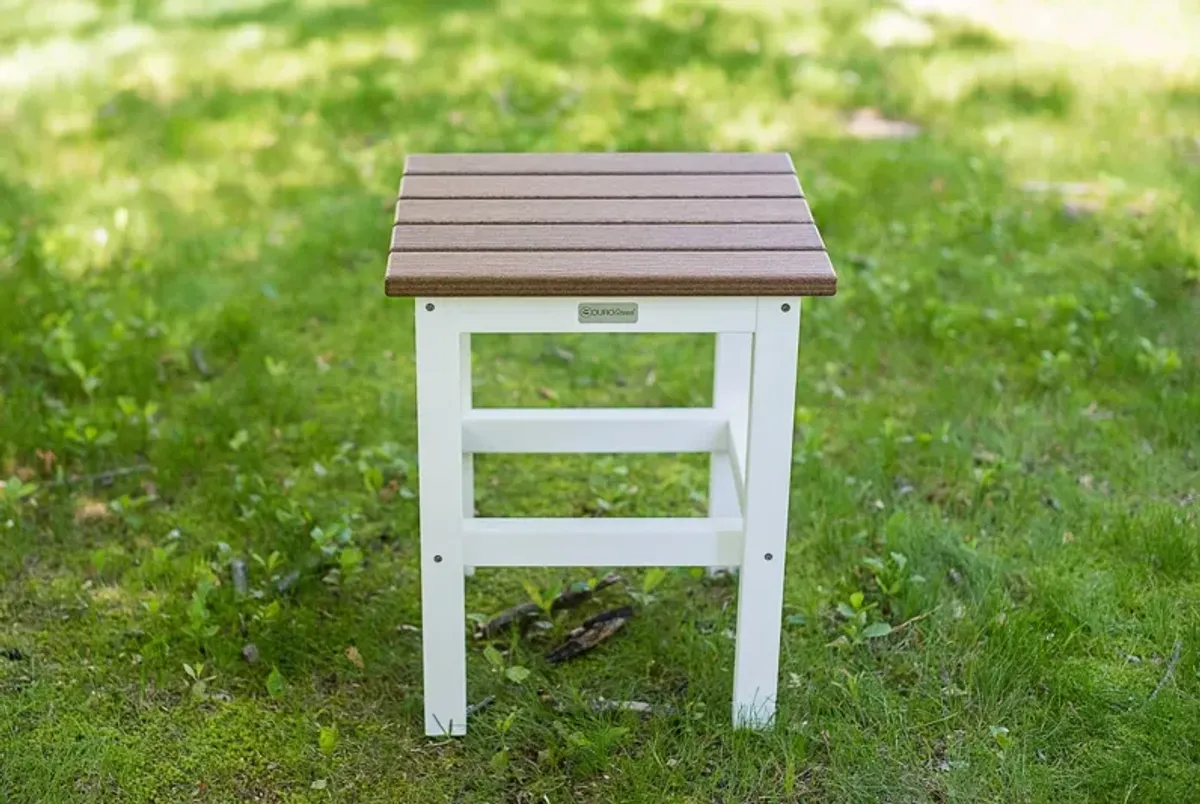 Avail Outdoor Side Table - White/Mahogany