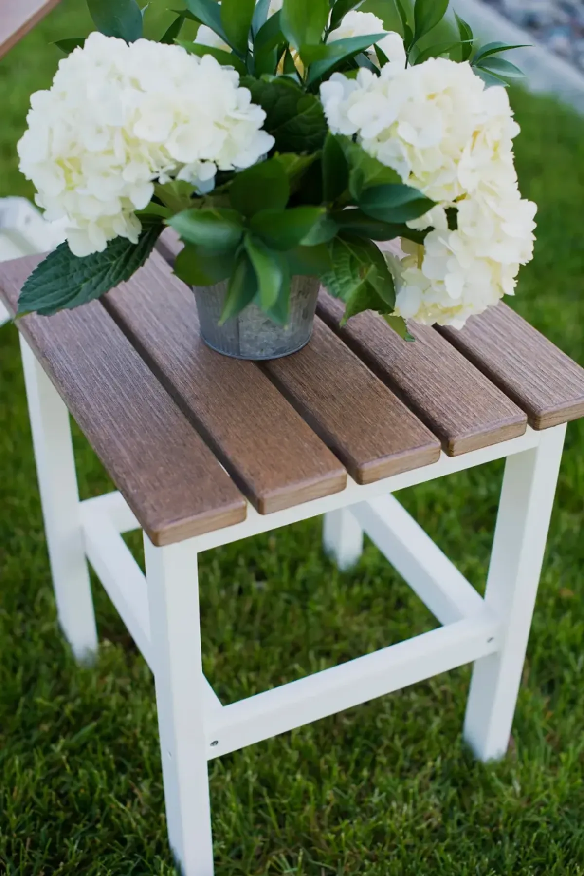 Avail Outdoor Side Table - White/Mahogany