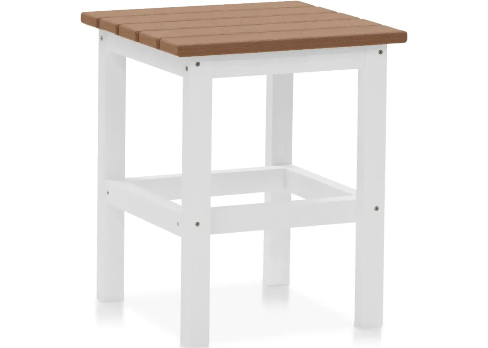 Avail Outdoor Side Table - White/Mahogany