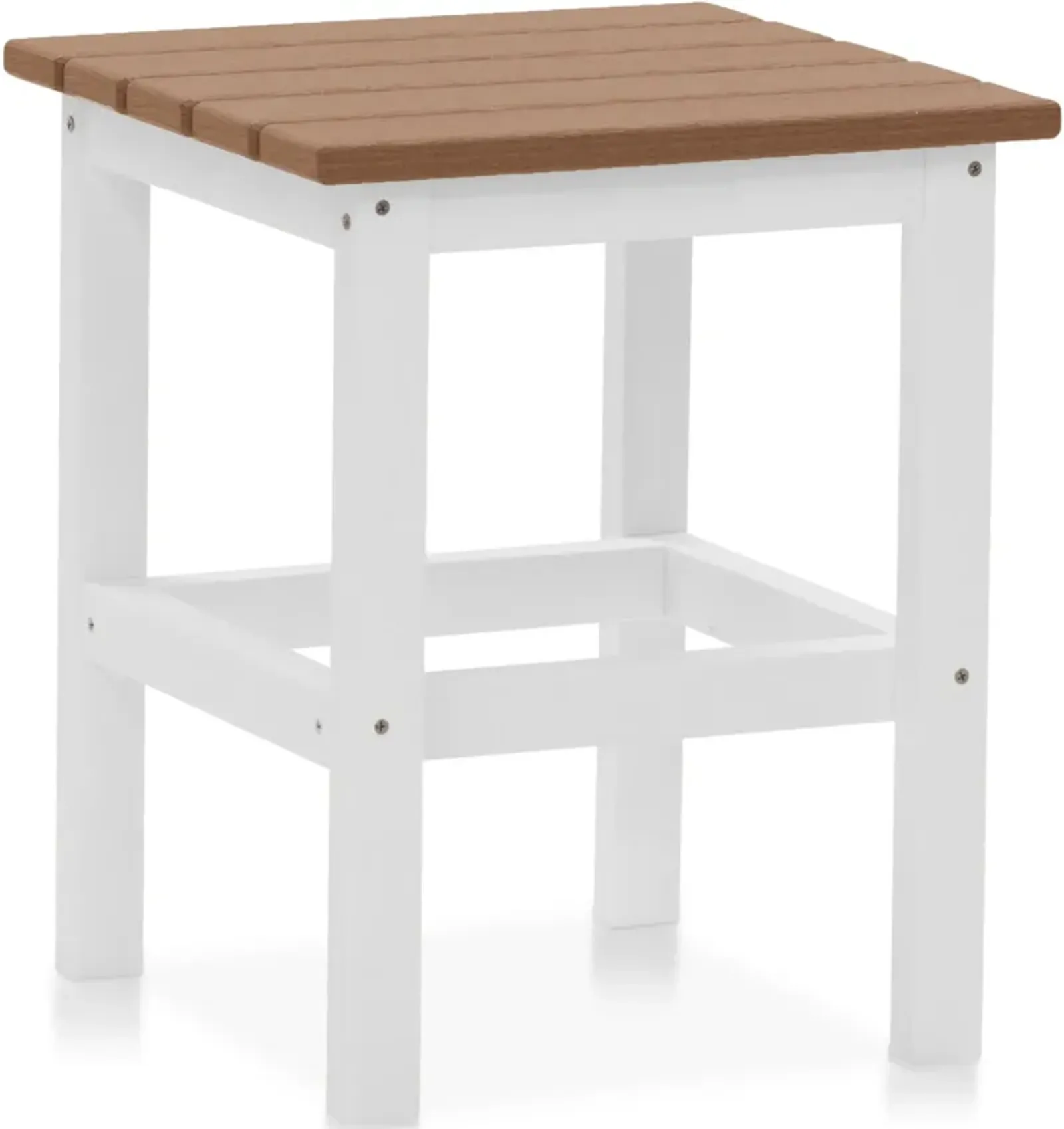 Avail Outdoor Side Table - White/Mahogany