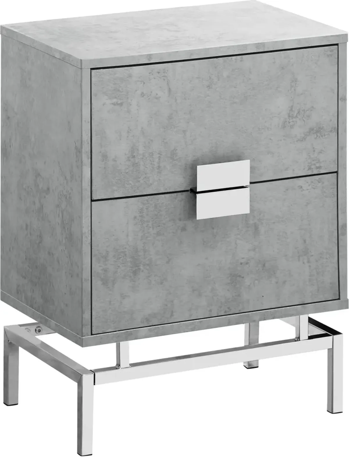 Virgil End Table - Gray/Chrome