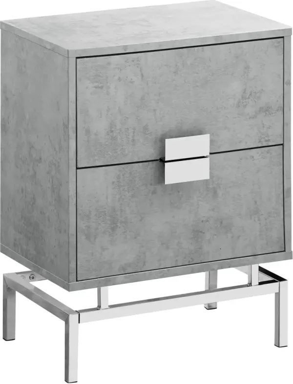 Virgil End Table - Gray/Chrome