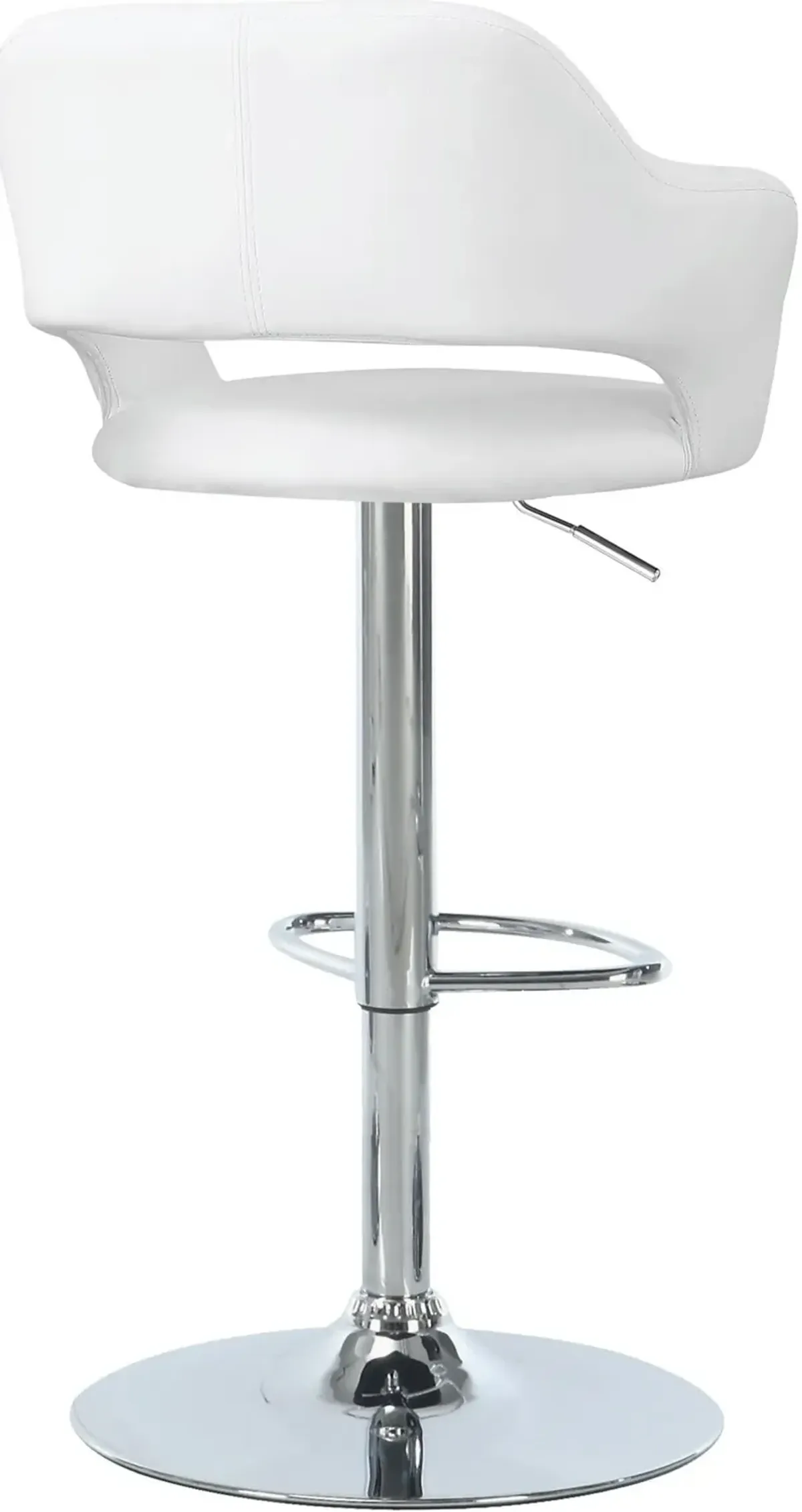 Ollie Adjustable Bar Stool - White/Chrome