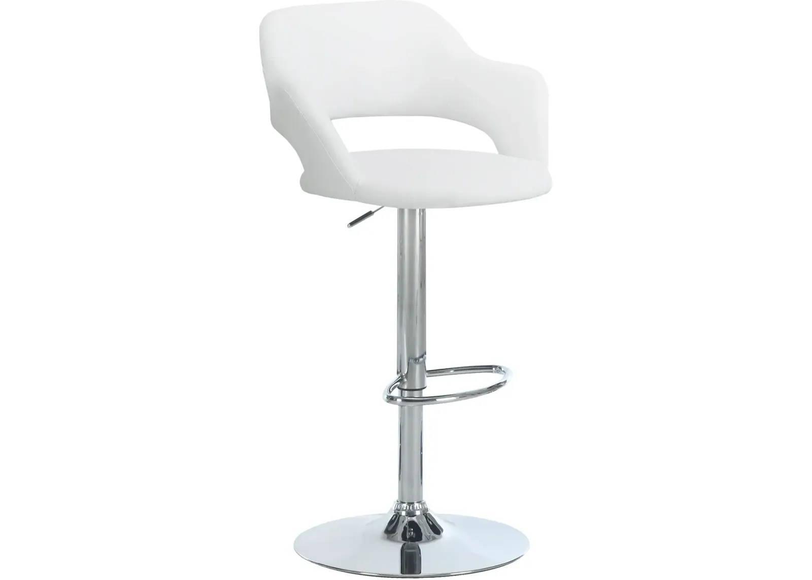 Ollie Adjustable Bar Stool - White/Chrome