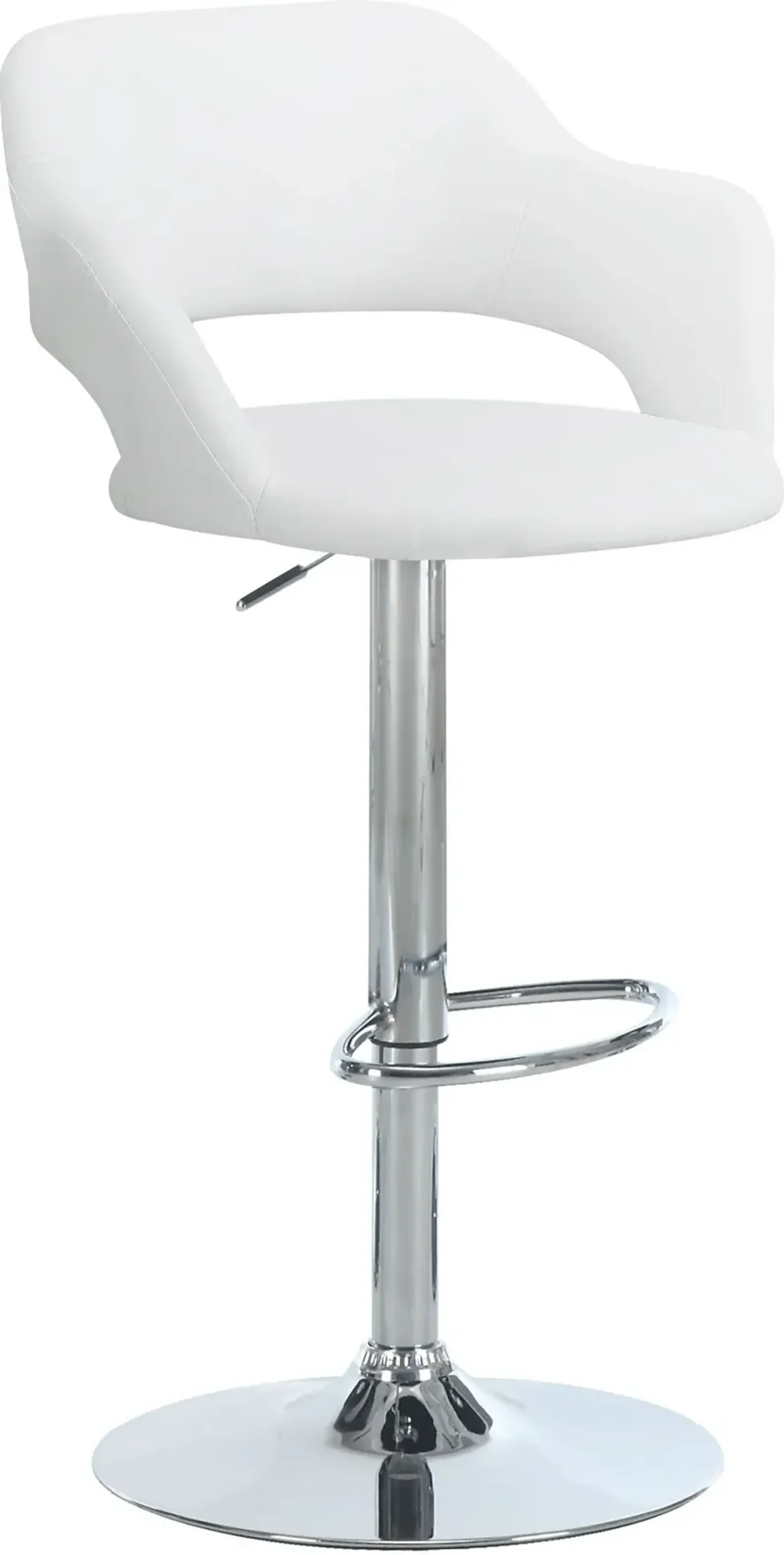 Ollie Adjustable Bar Stool - White/Chrome