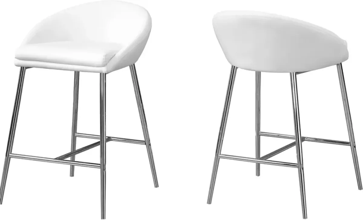 Horace Set of 2 Counter-Height Stools - White