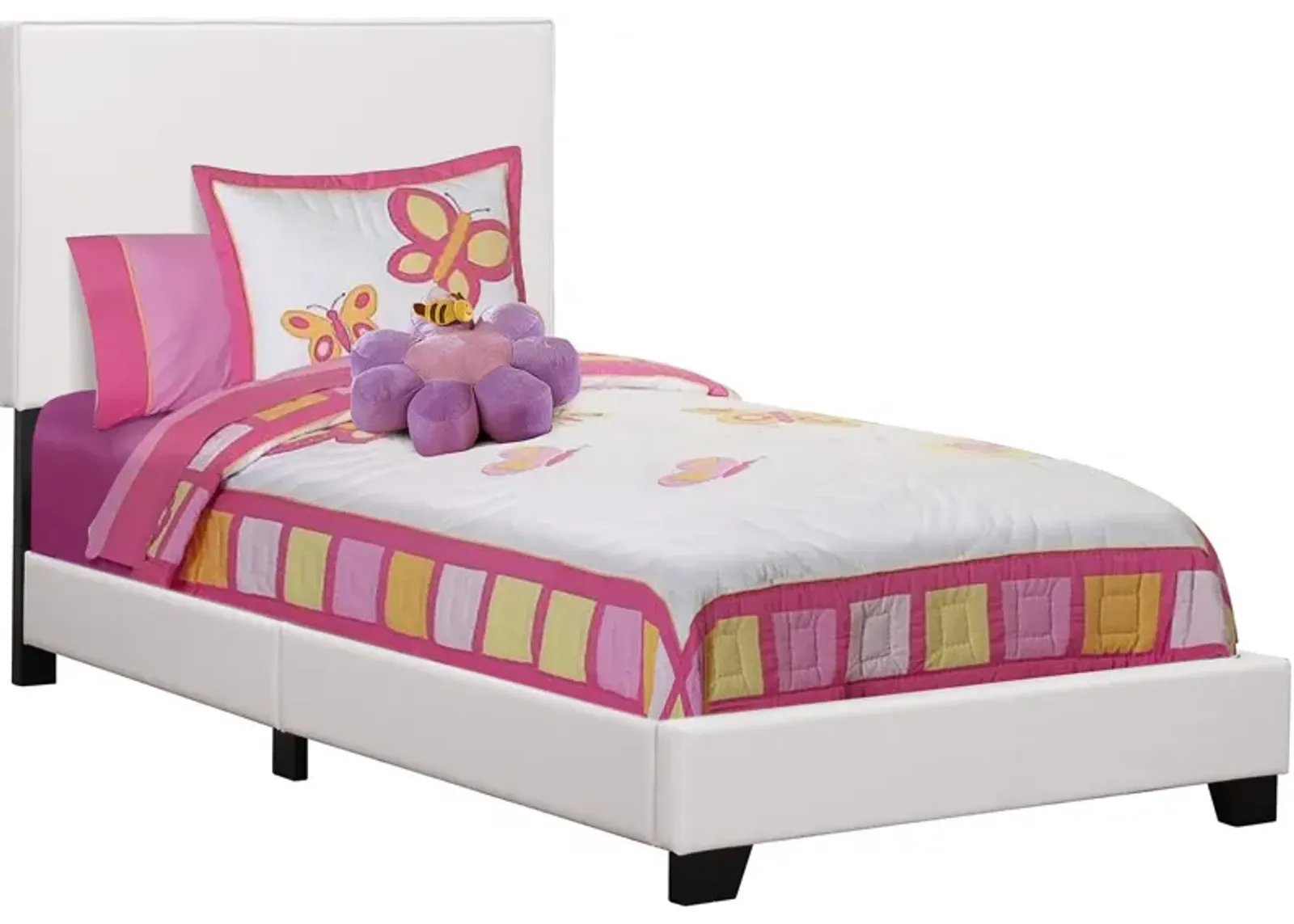 Nettie Twin Upholstered Bed - White