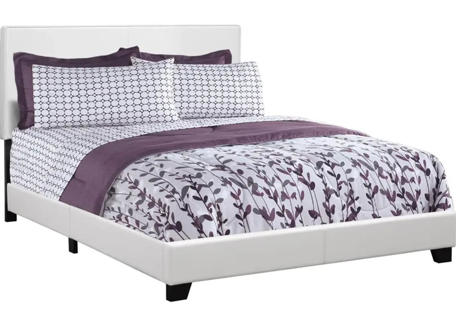 Nettie Queen Upholstered Bed - White