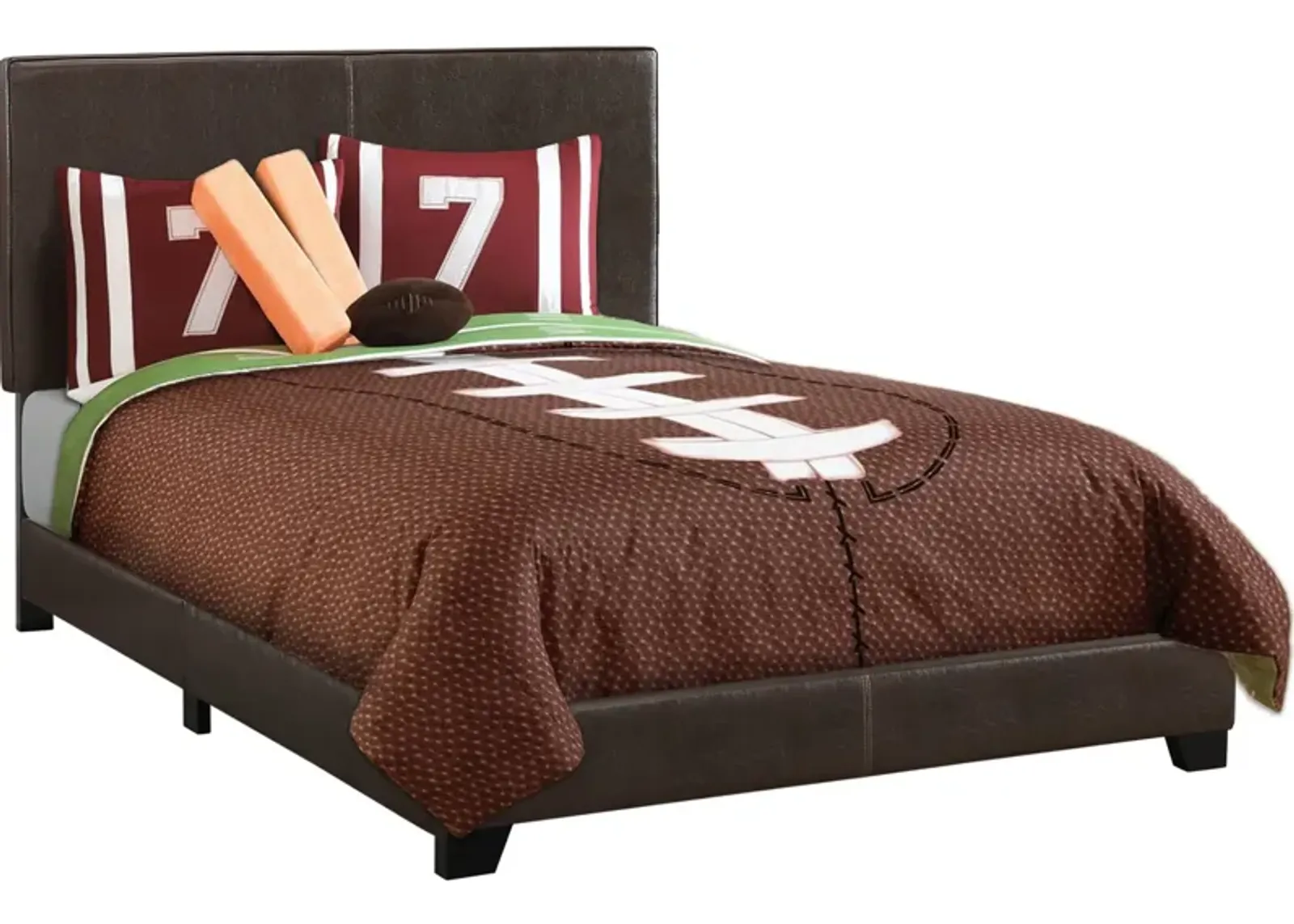 Nettie Full Upholstered Bed - Dark Brown