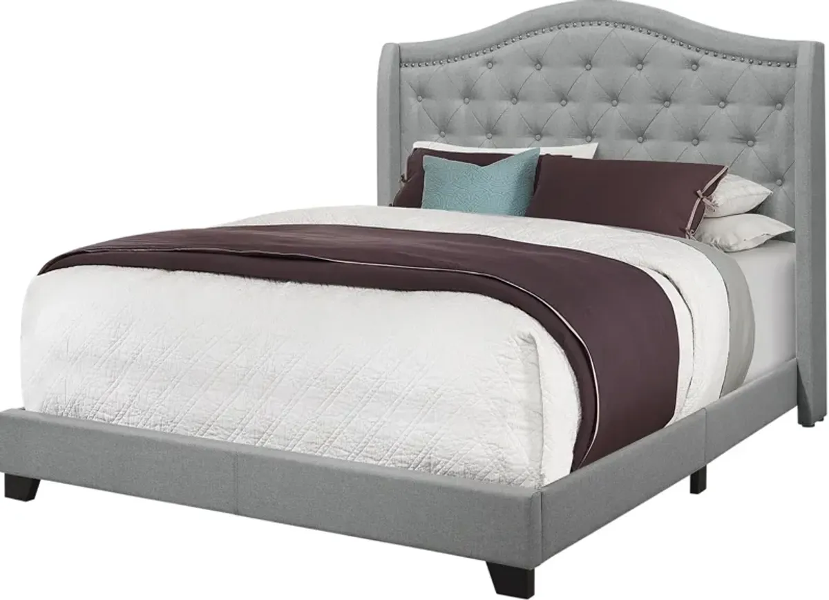 Norma Queen Upholstered Bed - Gray