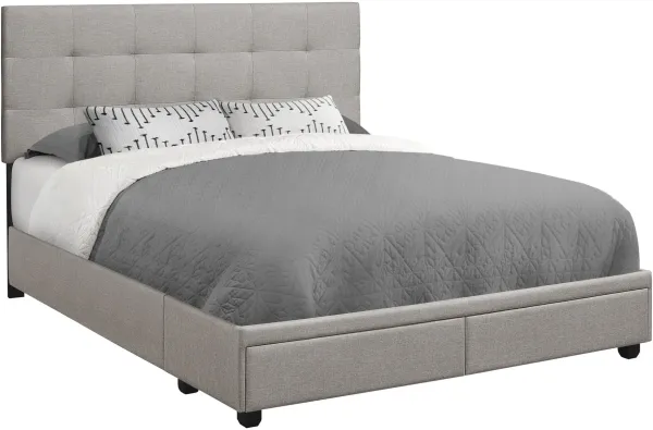 Olga Queen Upholstered Storage Bed - Light Gray