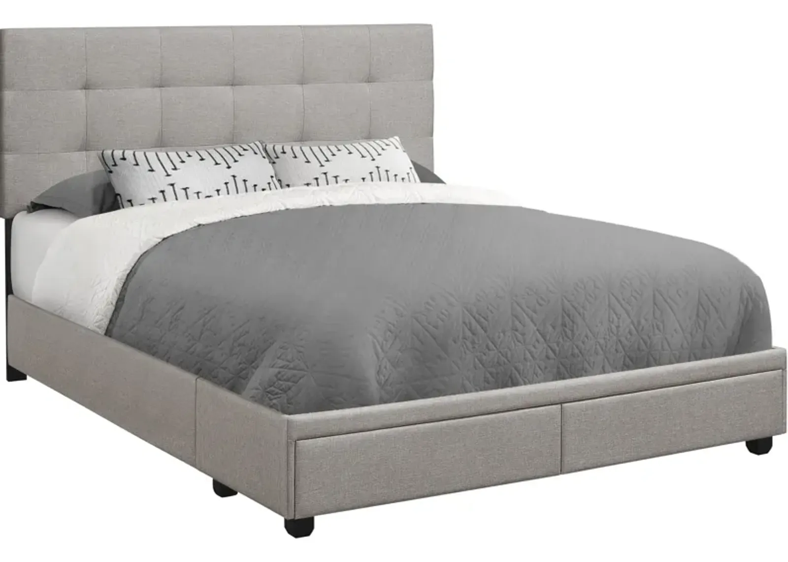 Olga Queen Upholstered Storage Bed - Light Gray