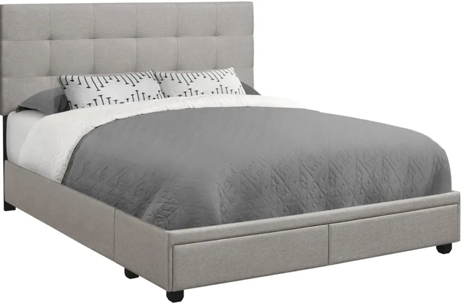 Olga Queen Upholstered Storage Bed - Light Gray