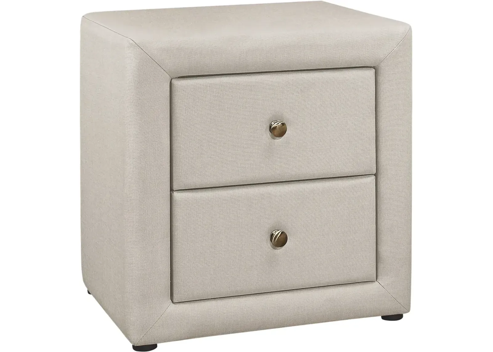 Mable 2 Drawer Upholstered Nightstand - Beige