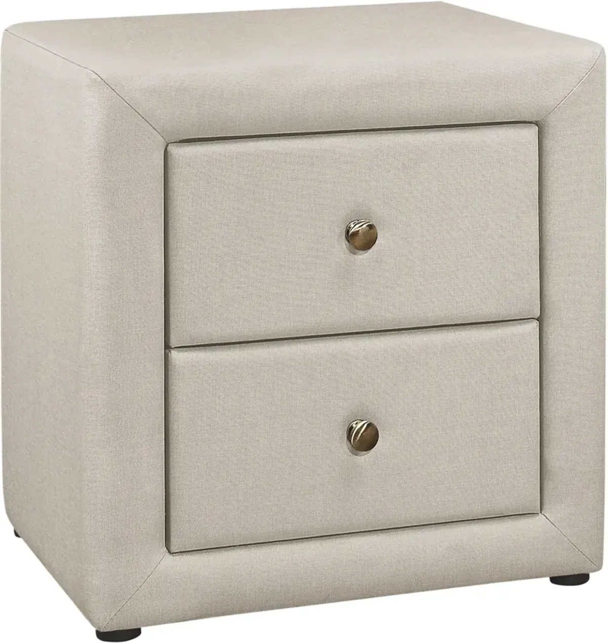 Mable 2 Drawer Upholstered Nightstand - Beige