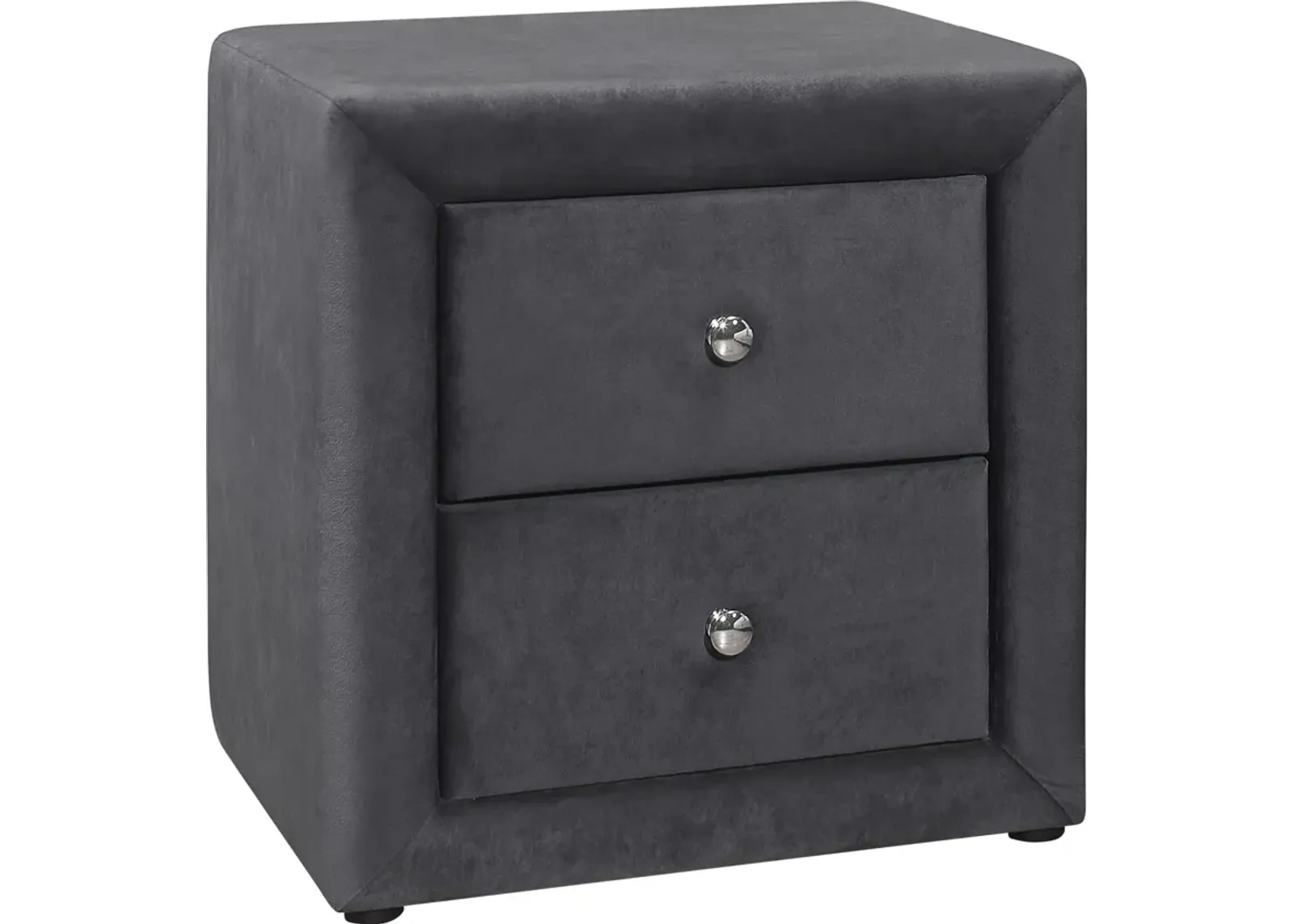 Mable 2 Drawer Upholstered Nightstand - Dark Gray Velvet