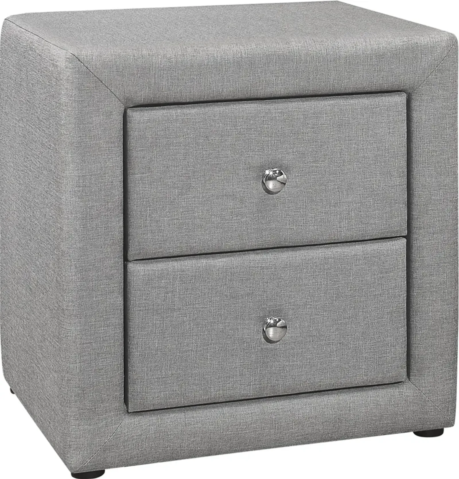 Mable 2 Drawer Upholstered Nightstand - Gray