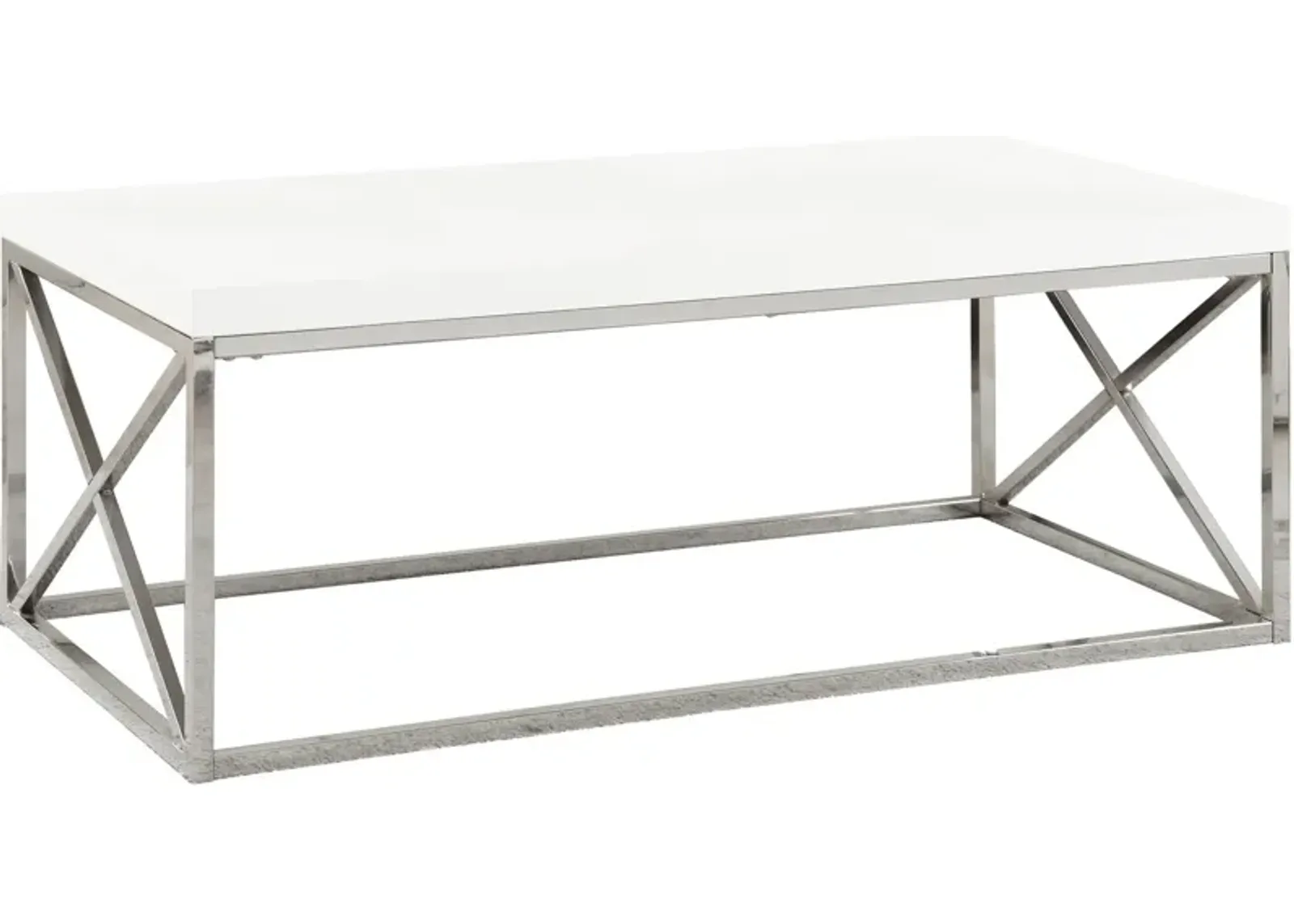 Nicholas Coffee Table - White/Chrome