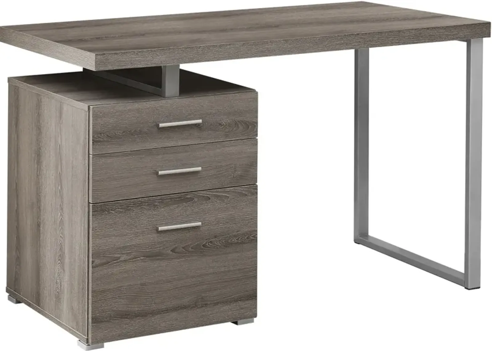 Juanita Desk - Dark Taupe/Silver