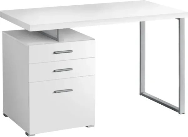 Juanita Desk - Dark White/Silver