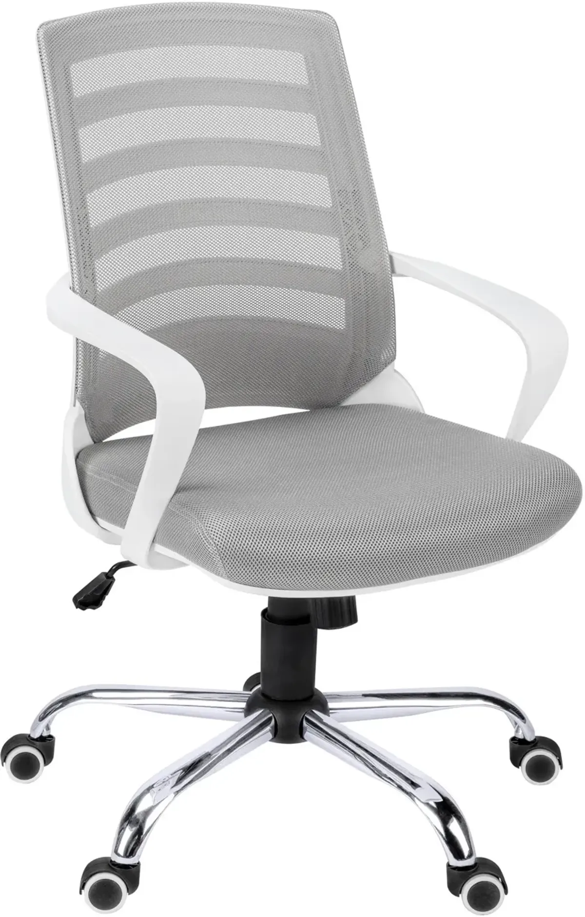 Jim Adjustable Swivel Office Chair - White/Gray