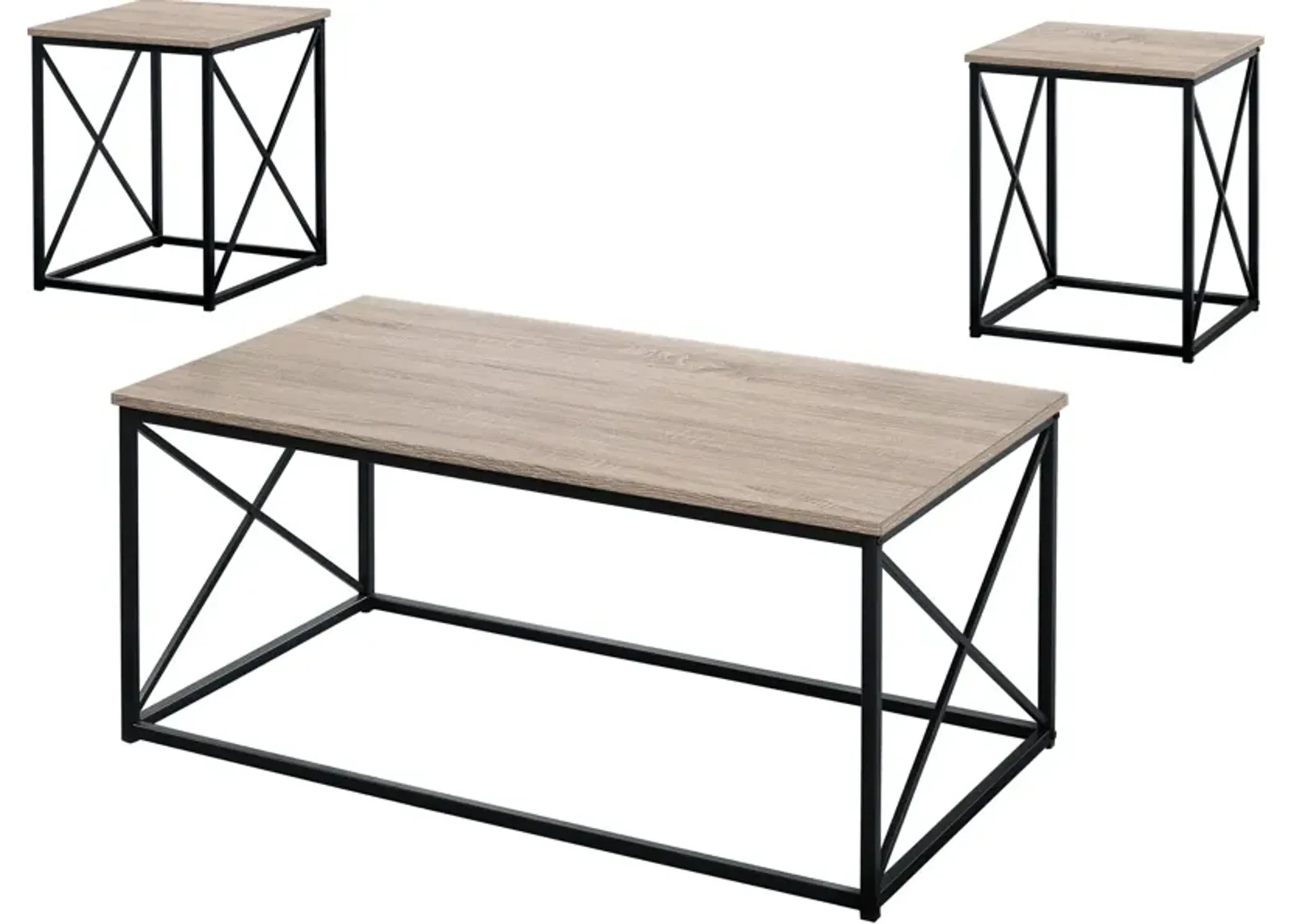 Julius Coffee Table and 2 End Tables - Brown/Black