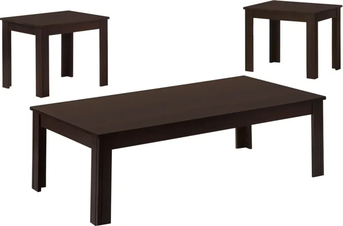 Jose Coffee Table and 2 End Tables - Brown