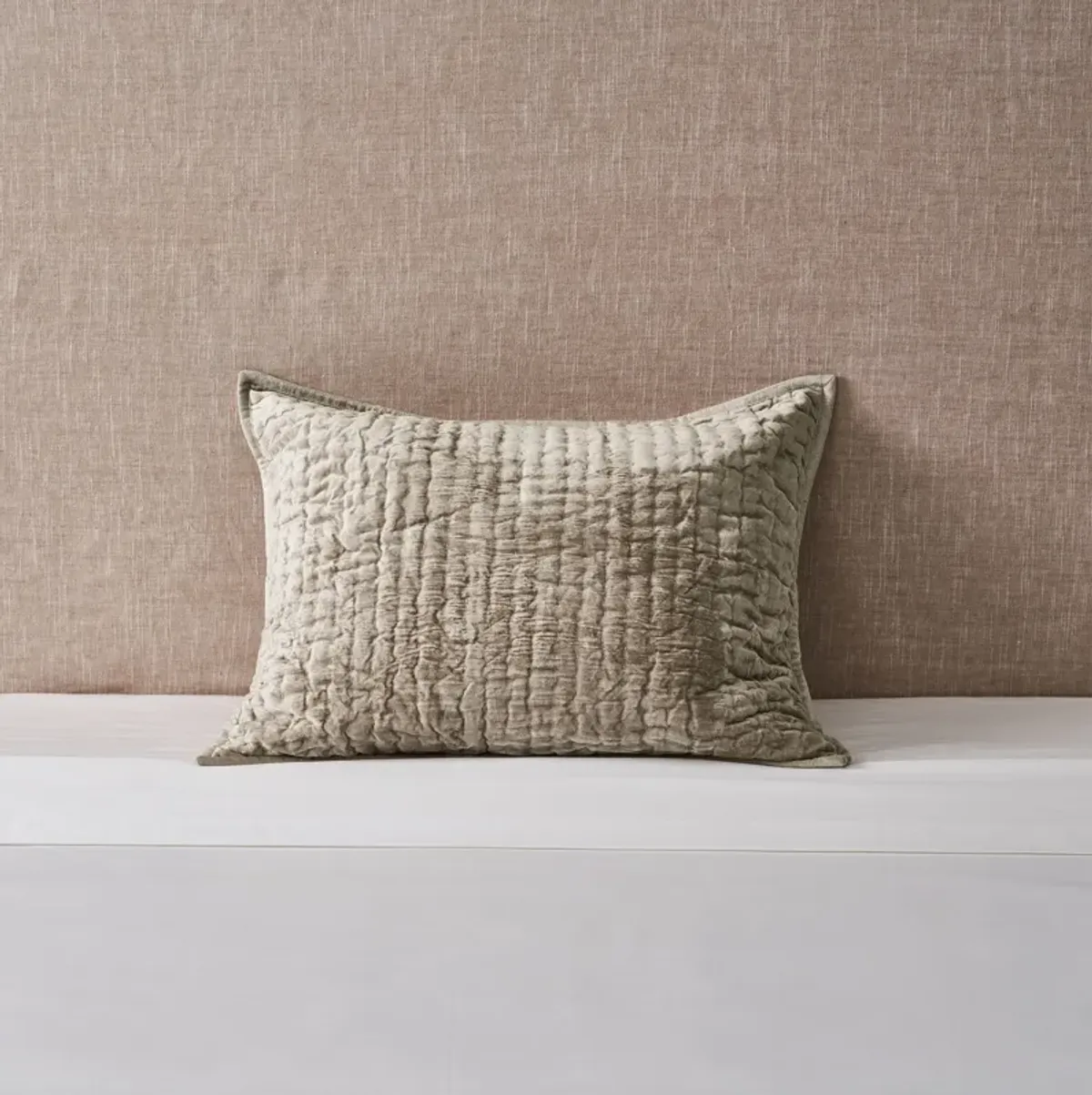 Bari Velvet Standard Pillow Sham - Pebble