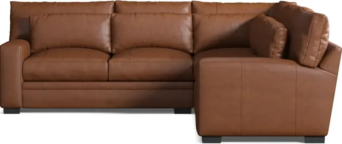 Winston 3-Piece Leather Foam Comfort Sectional - Bruno Canyon