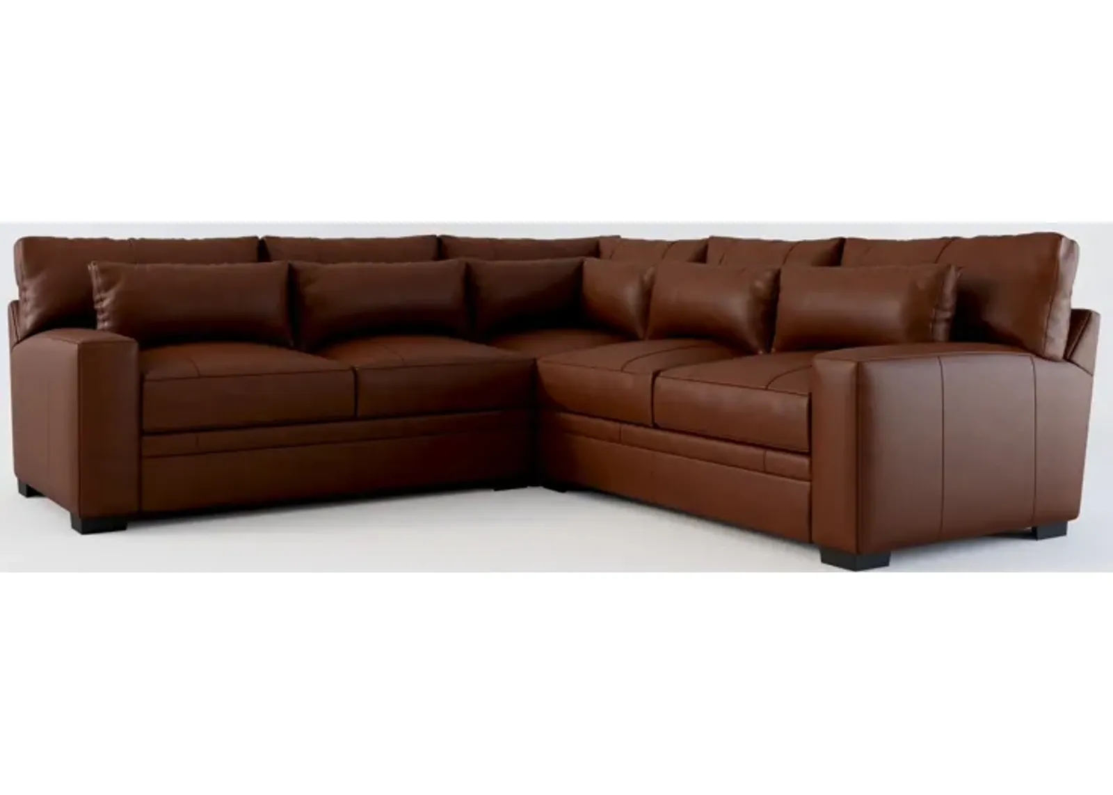 Winston 3-Piece Leather Foam Comfort Sectional - Bruno Canyon