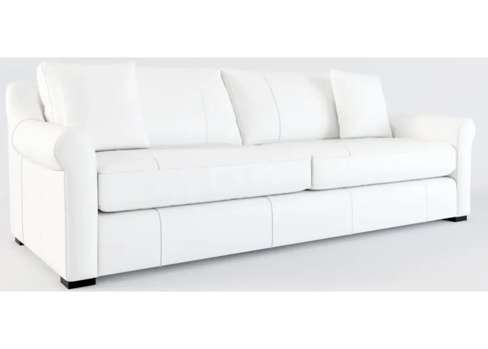 Bowery Leather Foam Comfort 87" Sofa - Siena Snow