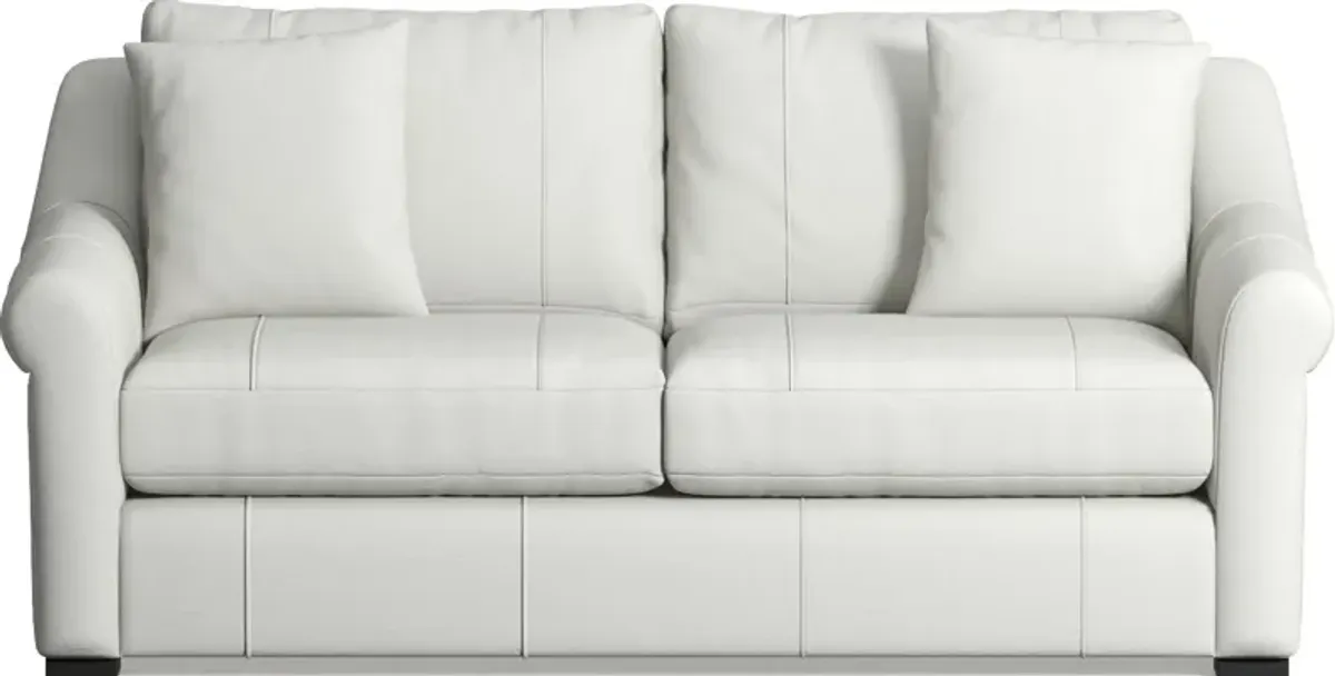 Bowery Leather Foam Comfort 77" Sleeper Sofa - Siena Snow