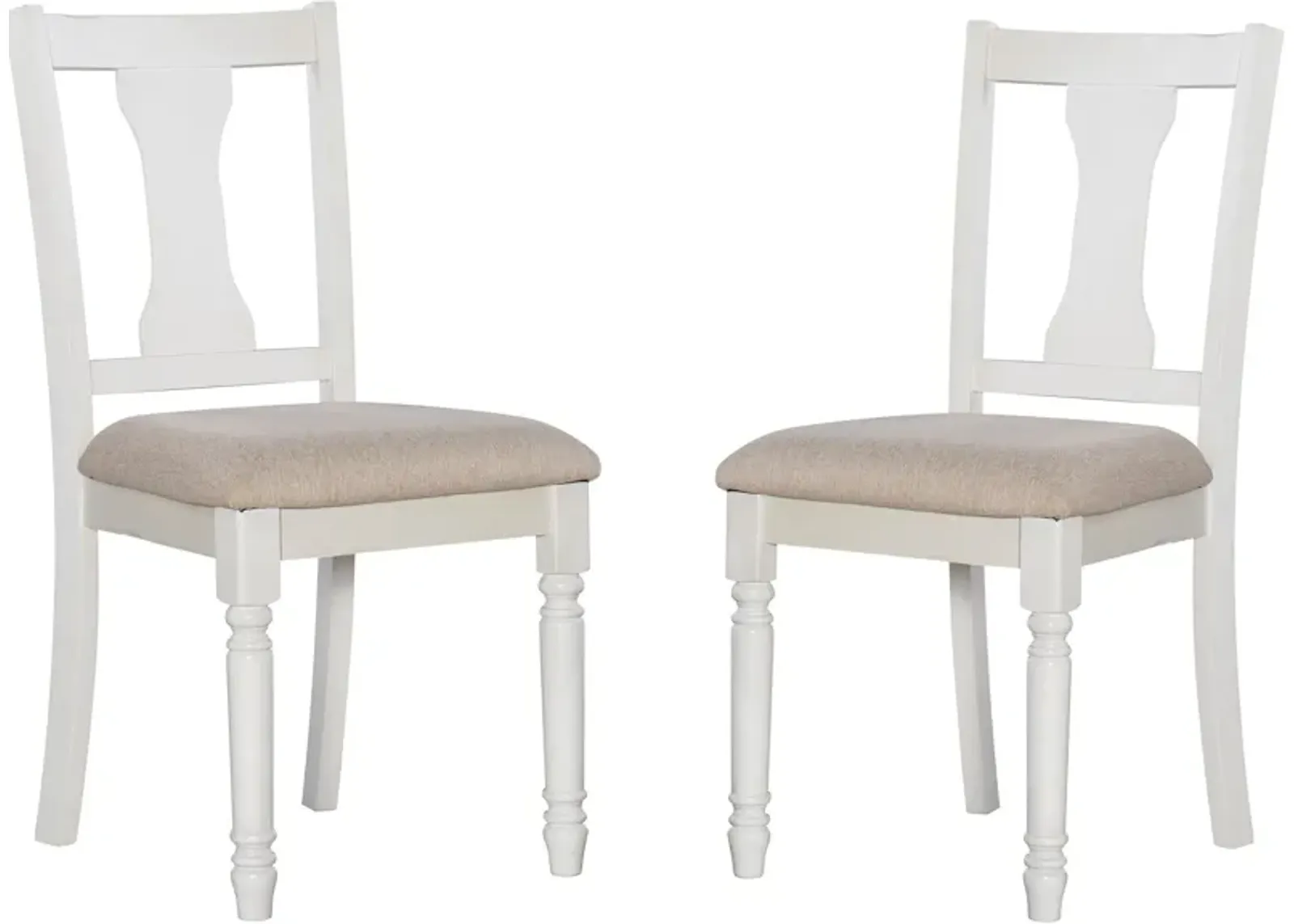 Clayes Set of 2 Dining Chairs - White and Brown