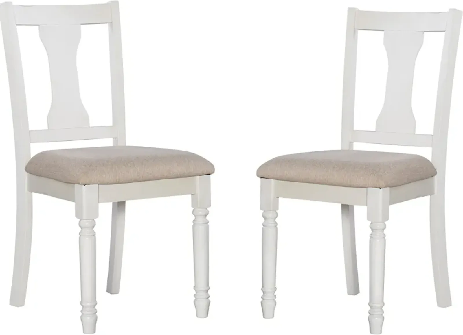 Clayes Set of 2 Dining Chairs - White and Brown