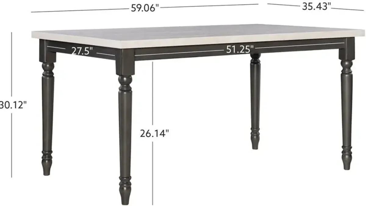 Clayes Dining Table - Gray and White