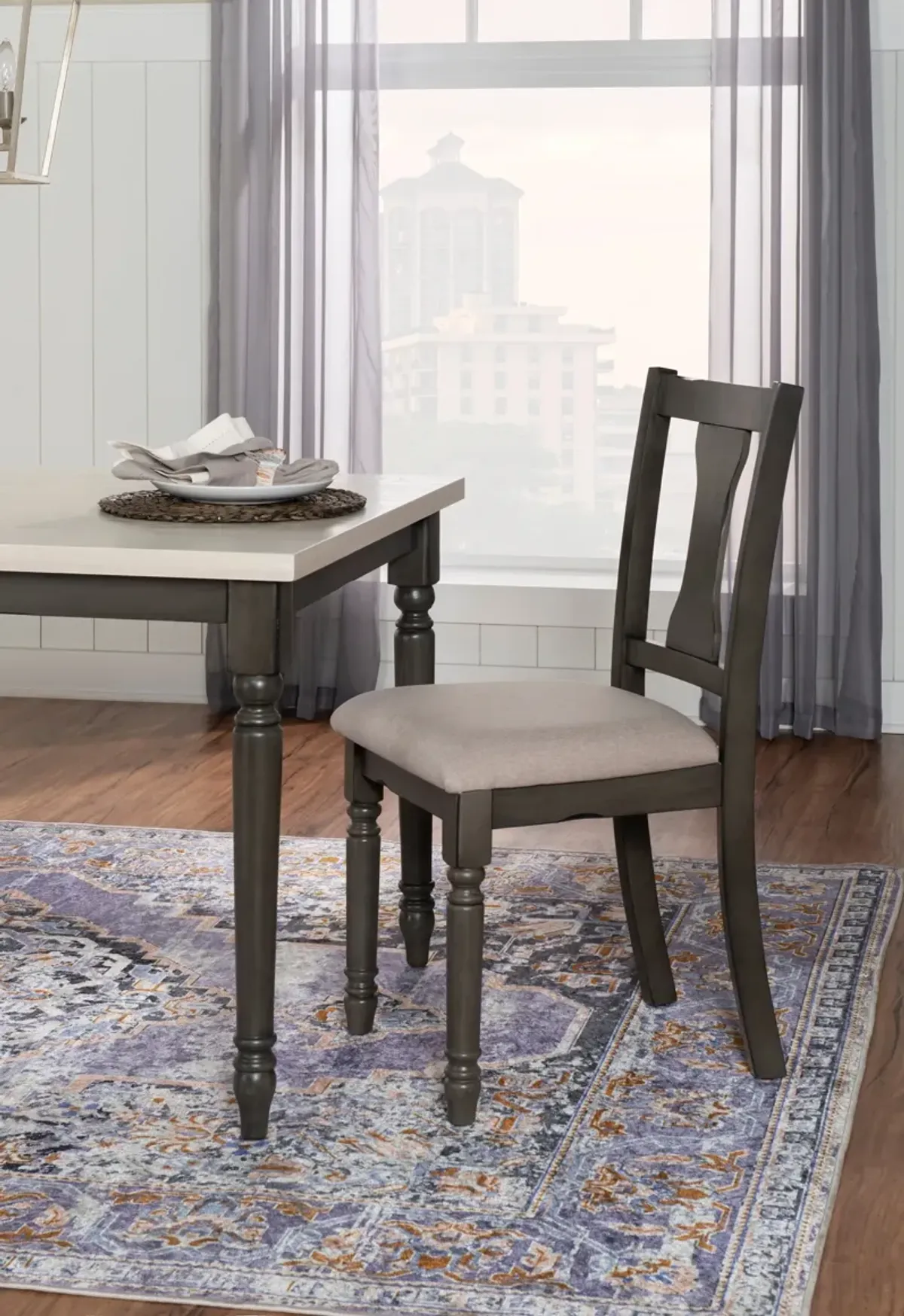 Clayes Set of 2 Dining Chairs - Gray and White