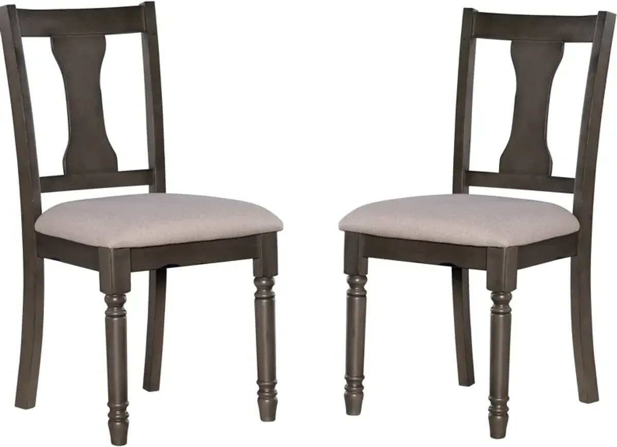 Clayes Set of 2 Dining Chairs - Gray and White