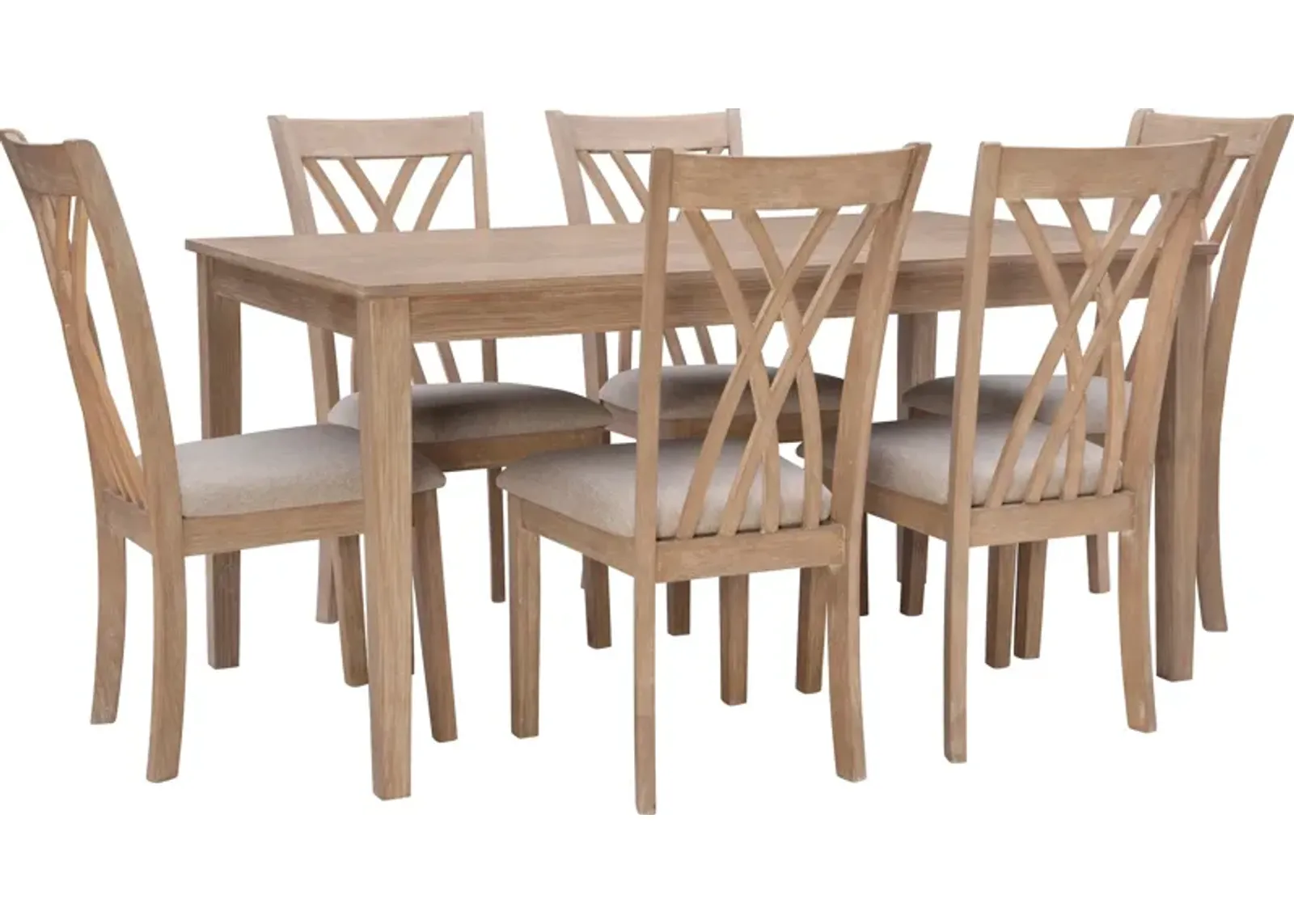 Boyd Dining Table and 6 Chairs - Natural