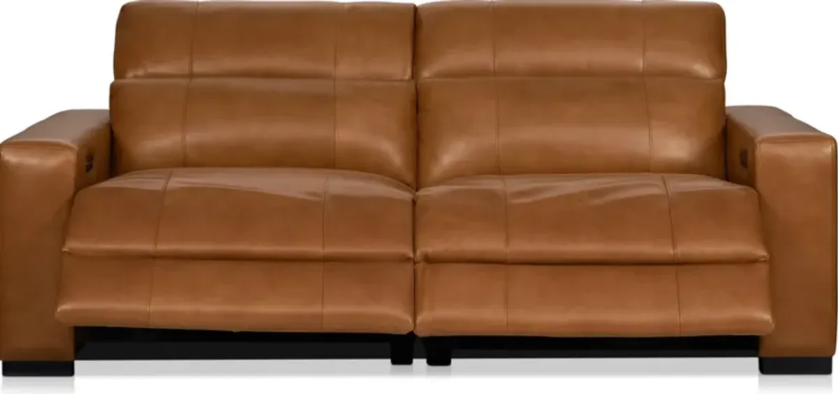 Chapman 2-Piece Dual-Power Reclining Sofa - Saddle