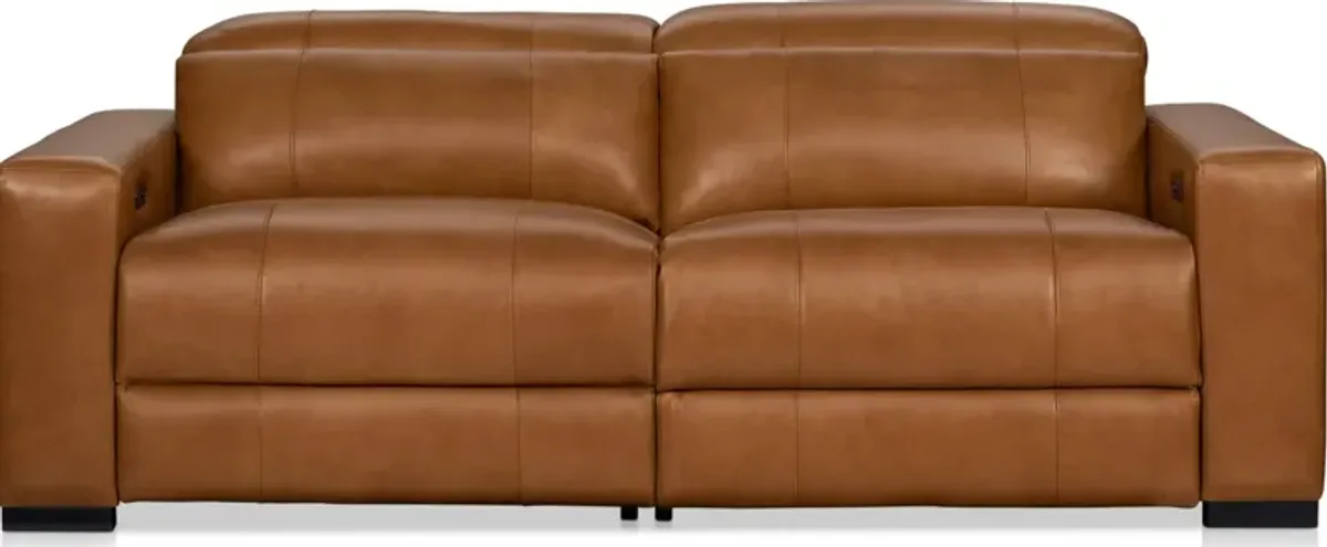 Chapman 2-Piece Dual-Power Reclining Sofa - Saddle