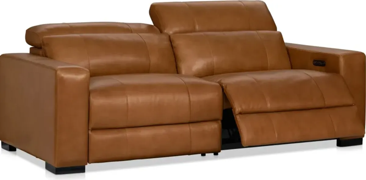 Chapman 2-Piece Dual-Power Reclining Sofa - Saddle