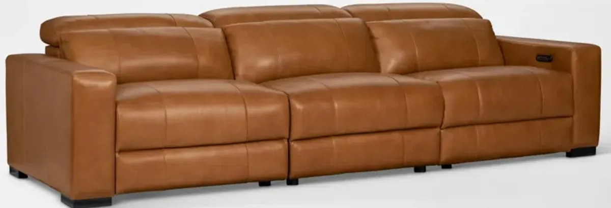 Chapman 3-Piece Dual-Power Reclining Sofa - Saddle